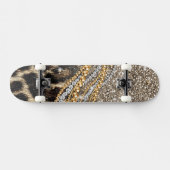Skateboard Beautiful Trendy Leopard Faux Animal Print (Horz)