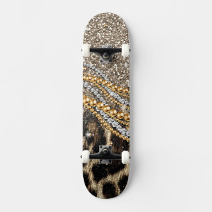 Skateboard Beautiful Trendy Leopard Faux Animal Print