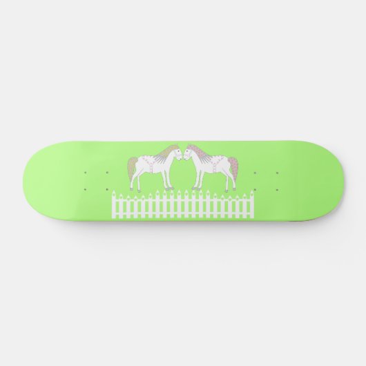 Skateboard Beaux Chevaux Blancs de Mariage (Horz)