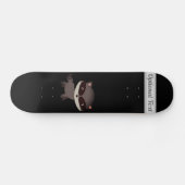 Skateboard Bébé mignon Raccoon avec fleurs (Horz)
