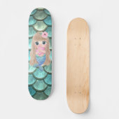 Skateboard Bébé Sirène Sur Des Écailles De Sirène (Recto)