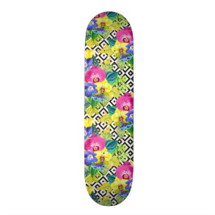 Skateboard Bégonia et palmettes d'orchidée