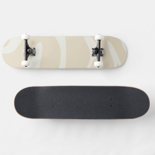Skateboard Beige Cream Simple Organic Pattern (Horz)