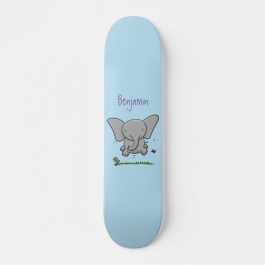 Skateboard Belle adorable dessin d'éléphant bébé (Devant)