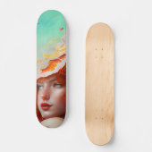 Skateboard Belle artiste Abstraite Red Haired Ginger Girl (Recto)