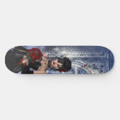 Skateboard Belle fille gothique, roses & bougies (Horz)