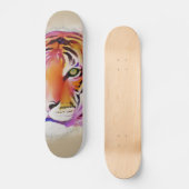 Skateboard Belle peinture couleur Tigre Aquarelle (Recto)