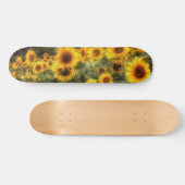 Skateboard Belle photo sur le terrain de tournesol (Horz)