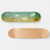Skateboard Belles étoiles de mer et coquilles d'huîtres avec  (Horz)