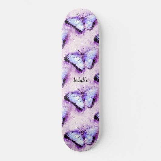 Skateboard Belles papillons roses joueuses (Recto)