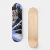 Skateboard Belles Peintures Deux Loups (Recto)