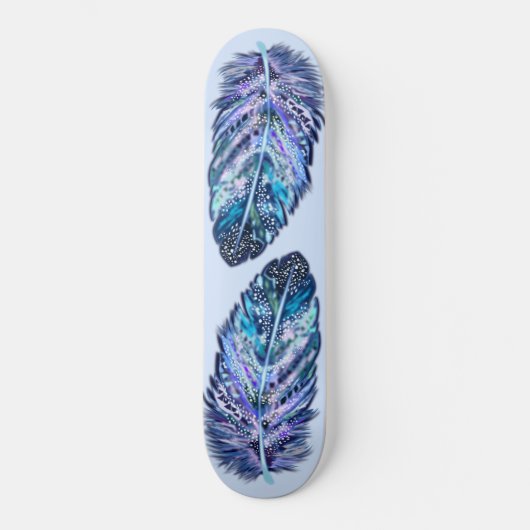 Skateboard Belles plumes - Choisissez vos couleurs préférées (Recto)