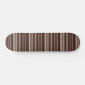 Skateboard Belles rayures bleues brunes (Horz)