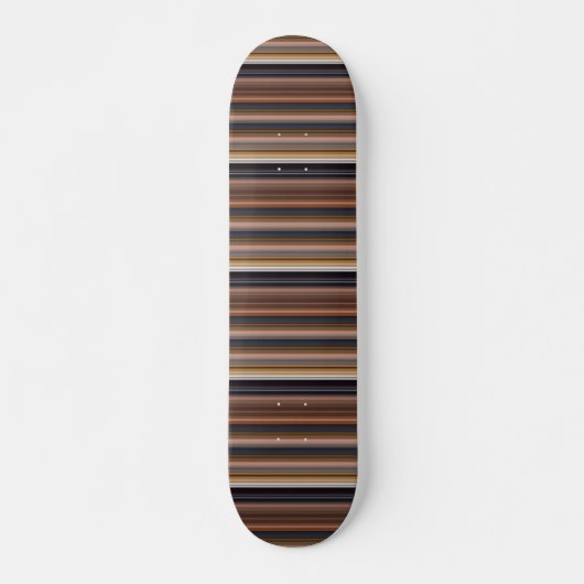 Skateboard Belles rayures bleues brunes (Devant)