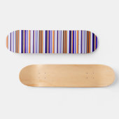 Skateboard Belles rayures bleues orange (Horz)