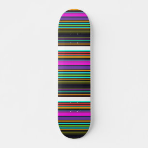 Skateboard Belles rayures de néon coloré