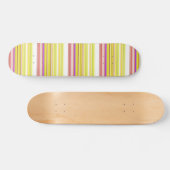 Skateboard Belles rayures jaunes blanches (Horz)