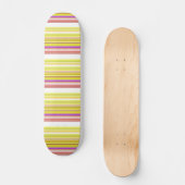 Skateboard Belles rayures jaunes blanches (Recto)