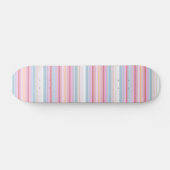 Skateboard Belles rayures roses blanches (Horz)