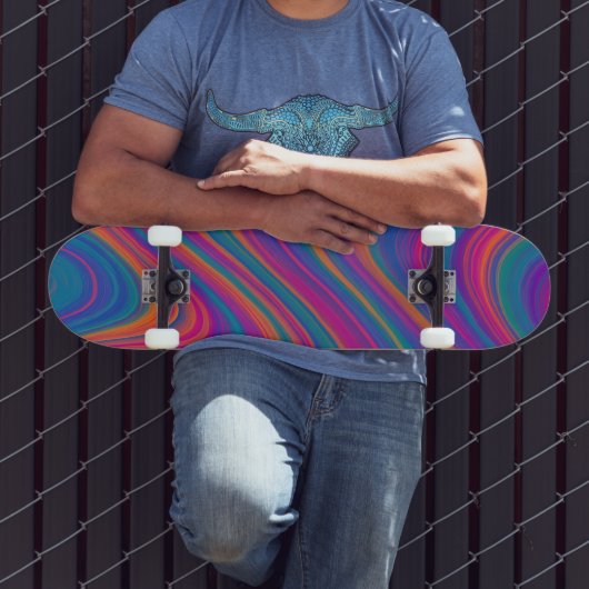 Skateboard Belles Volutes de Couleur (Extérieur 3)