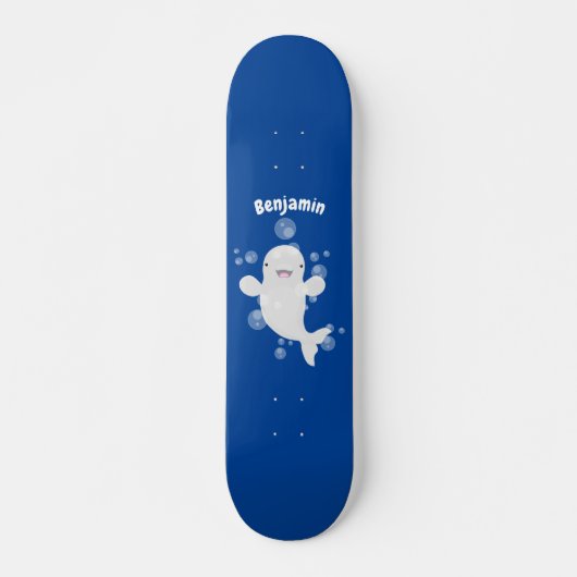 Skateboard Béluga mignon bulles dessin de dessin animé (Devant)