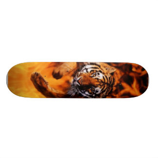 Skateboard Bengale-Tigre-Sauter-Flammes