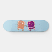 Skateboard Beurre d'arachide mignonne et caricature sandwich  (Horz)