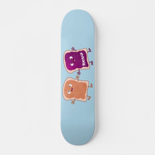 Skateboard Beurre d'arachide mignonne et caricature sandwich  (Devant)