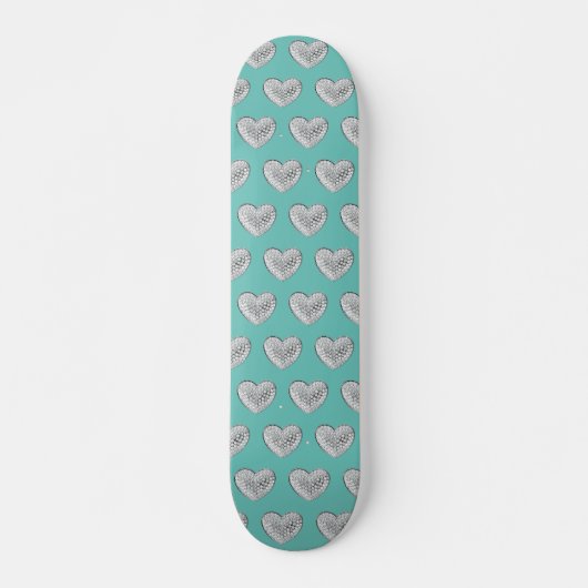 Skateboard Bg bleu coeur diamant (Devant)