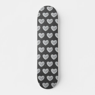 Skateboard Bg gris coeur diamant