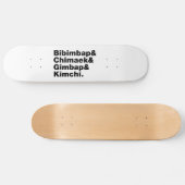 Skateboard Bibimbap & Chimaek & Gimbap & Kimchi. Aliments cor (Horz)
