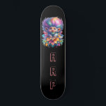 Skateboard *~* Big Rainbow Hair Troll AP89 Neon Initial<br><div class="desc">(Code de recherche AP89 pour les articles Troll et AP88 pour les articles de thème médiéval ) Transfert facile vers d'autres produits Zazzle. Patinage arrière - plan NOIR. Les couleurs vives et oh si heureux de NEON Rainbow couleurs juste pop les images TROLL et les LETTRES. Customisez / Personnalisez vos...</div>