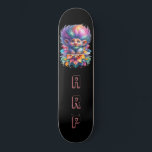 Skateboard *~* Big Rainbow Hair Troll AP89 Neon Initial<br><div class="desc">(Code de recherche AP89 pour les articles Troll et AP88 pour les articles de thème médiéval ) Transfert facile vers d'autres produits Zazzle. Patinage arrière - plan NOIR. Les couleurs vives et oh si heureux de NEON Rainbow couleurs juste pop les images TROLL et les LETTRES. Customisez / Personnalisez vos...</div>