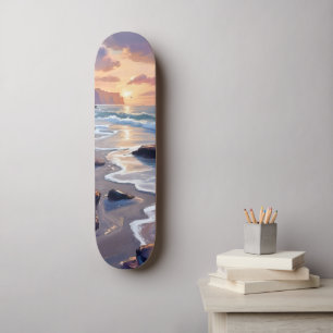 Skateboard Big Sur, peinture artistique côtière californienne