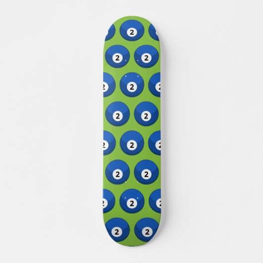 Skateboard Billard bleu numéro deux Motif (Devant)