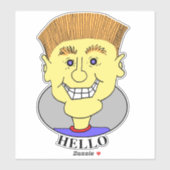 SKATEBOARD BILLY ZEGT HALLO - STICKER (Vel)