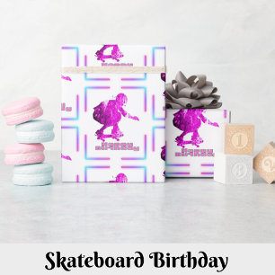 Skateboard Birthday Gift Wrapping Paper Cadeaupapier