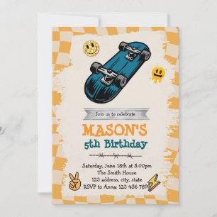 Skateboard Birthday Invitation Kaart