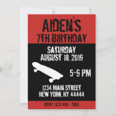Skateboard Birthday Invitation, Schaats board, tee Kaart (Voorkant)