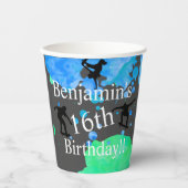 Skateboard Birthday Papieren Bekers (Voorkant)