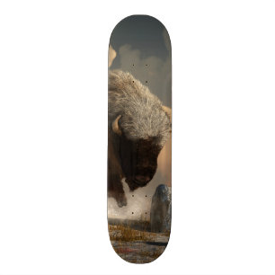 Skateboard Bison à moitié blanc