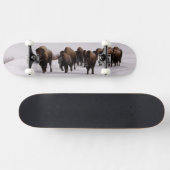 Skateboard Bison en hiver (Horz)