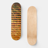Skateboard Bizarre rayures orange et petits carrés rayés (Recto)