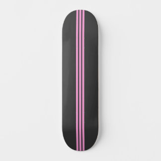 Skateboard Black and Pink Striped Skate Deck