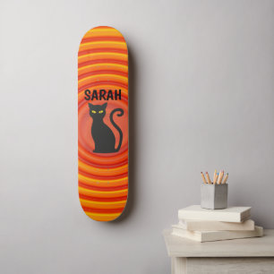 Skateboard Black Cat Custom Ajouter un nom Skate