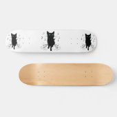Skateboard Black Cat Surrounded by Whispering Notes of Music (Horz)