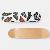 Skateboard Black Colorful Butterflies (Horz)