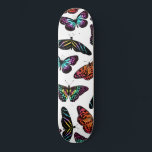 Skateboard Black Colorful Butterflies<br><div class="desc">This modernes, artsy, et cool pattern sont perfect pour le meilleur et le stylish woman. Objets fonctionnels a main-painted colorful neon (rose, bleu, vert, jaune, orange, teal) watercolor and black butterfly pattern on top of a white background. C'est beau, élégant, bohemian, et pretty. ***NOTE DE CONCEPTION For any custom design...</div>