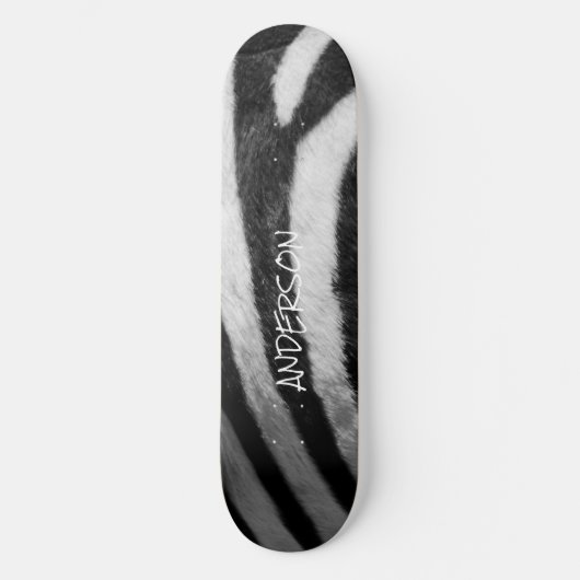 Skateboard Black en White Zebra (Voorkant)