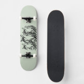 Skateboard Black Horse Heads on Green (Recto)